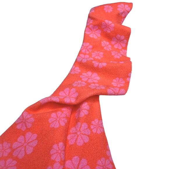 Raisins Floral Cannes Padded Ruffle V-Neck Bikini Top Size XL Juniors' Orange - Picture 4 of 10